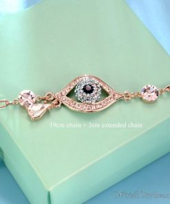Evil Eye Austrian Rhinestones Rose Gold Bracelet UM401396BR 1