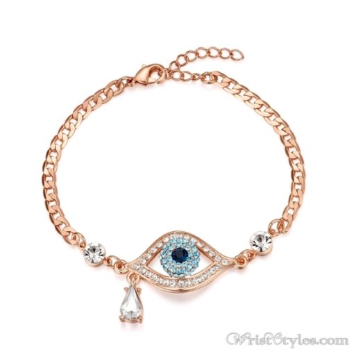 Evil Eye Austrian Rhinestones Rose Gold Bracelet UM401396BR 2
