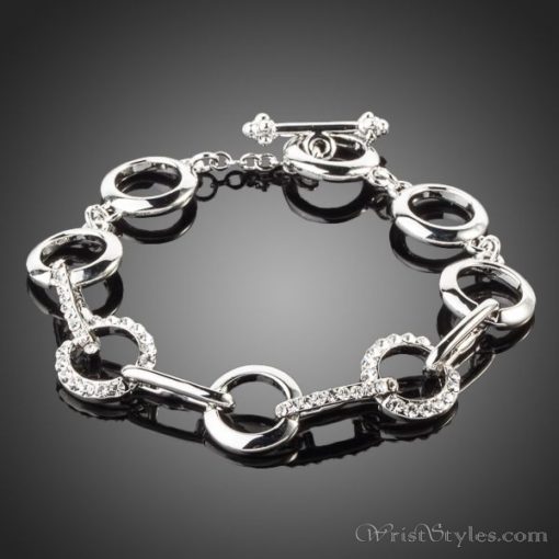 Platinum Plated Round Link Bracelet AZ318277BR