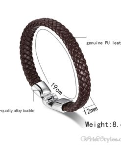 Braided Leather Bracelet VN243518BR 9