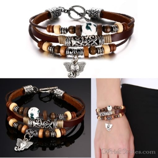 Genuine Leather Charm Bracelet VN036054CH 2