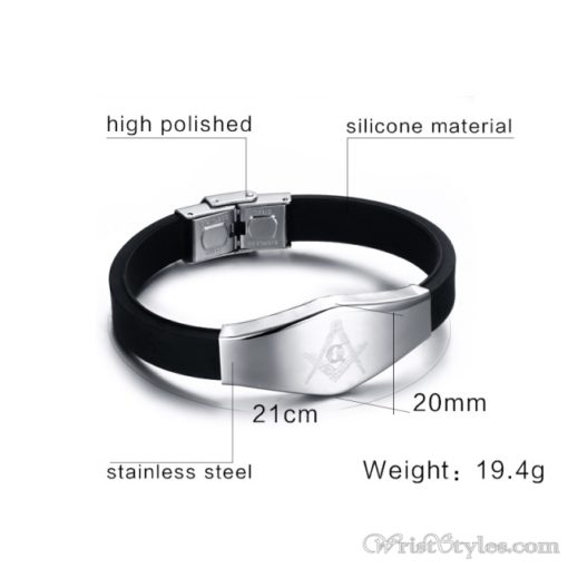 Masonic Silicone Bracelet VN615701SI 2