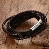 Multi Strand Braided Leather Bracelet VN901962BR