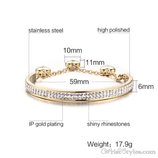 Adjustable Length Rhinestones Charm Bracelet VN501544BA 5