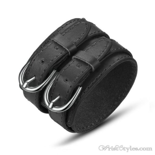 Double Belt Leather Bracelet BA119396LB 4