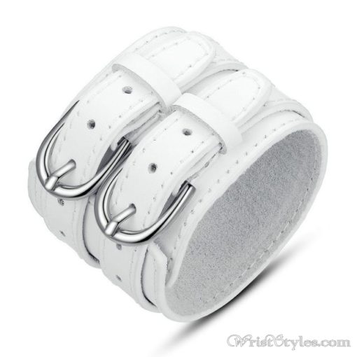 Double Belt Leather Bracelet BA119396LB 5