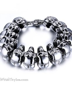 316L Stainless Steel Skull Bracelet VN377073BR