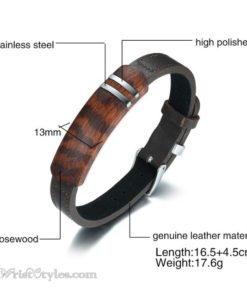 Rosewood Genuine Leather Bracelet VN112958LB 4
